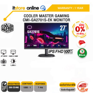 [ผ่อน 0% 3 ด.]COOLER MASTER GAMING CMI-GA2701S-EK MONITOR(IPS FHD/100Hz)/ประกัน 3 Years/BY ITSTORE-ONLINE