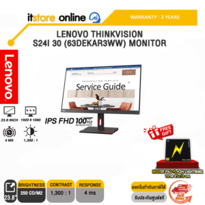 LENOVO THINKVISION S24i 30 (63DEKAR3WW) MONITOR(IPS FHD/100Hz)/ประกัน3 YEARS/BY ITSTORE ONLINE