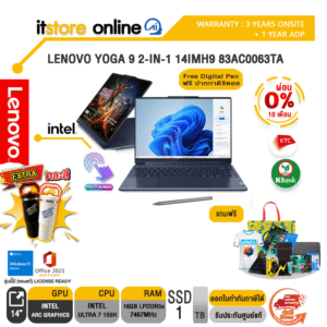 [ผ่อน 0% 10 ด.]LENOVO YOGA 9 2-IN-1 14IMH9 83AC0063TA/Ultra 7 155H/ประกัน 3 Years Onsite+1 Year ADP/BY ITSTORE-ONLINE