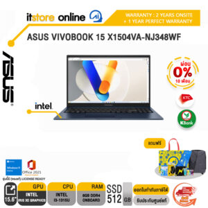 [ผ่อน 0% 10 ด.]ASUS VIVOBOOK 15 X1504VA-NJ348WF/i3-1315U/)ประกัน 2 Years Onsite + 1 Year Perfect Warranty/BY ITSTORE-ONLINE