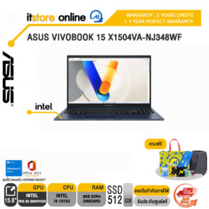ASUS VIVOBOOK 15 X1504VA-NJ348WF/i3-1315U/)ประกัน 2 Years Onsite + 1 Year Perfect Warranty/BY ITSTORE-ONLINE