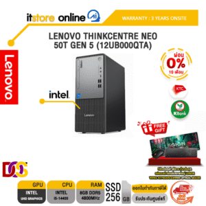 [ผ่อน 0% 10 ด.]LENOVO THINKCENTRE NEO 50T GEN 5 (12UB000QTA)/i5-14400/ประกัน 3 Years Onsite/BY ITSTORE-ONLINE