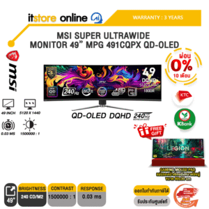 [ผ่อน 0% 10 ด.]MSI SUPER ULTRAWIDE MONITOR 49″ MPG 491CQPX QD-OLED(QD-OLED DQHD/240Hz)/ประกัน 3 Years/BY ITSTORE-ONLINE