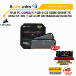 RAM PC CORSAIR RGB 64GB DDR5 6000MT/S DOMINATOR PLATINUM CMT64GX5M2B6000Z30/ประกัน Limited/BY ITSTORE-ONLINE