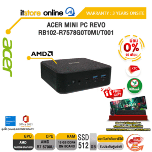 [ผ่อน 0% 10 ด.]ACER MINI PC REVO RB102-R7578G0T0MI/T001/R7 5700U/ประกัน 3 Years Onsite/BY ITSTORE-ONLINE