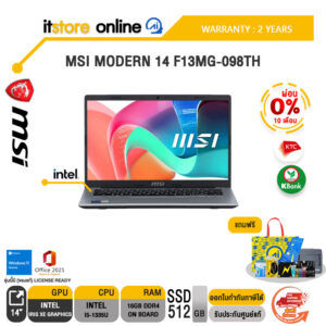 [ผ่อน 0% 10 ด.]MSI Modern 14 F13MG-098TH /i5-1335U/ประกัน 2 Years/BY ITSTORE-ONLINE