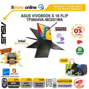 [ผ่อน 0% 10 ด.]ASUS VIVOBOOK S 16 FLIP TP3604VA-MC551WA /i5-13500H/ประกัน 2 Years Onsite + 1Y Perfect warranty/BY ITSTORE-ONLINE