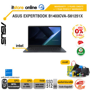 [ผ่อน 0% 10 ด.]ASUS EXPERTBOOK B1403CVA-S61251X /i5-1335U/ประกัน 3 Years Onsite + 1Y Perfect warranty/BY ITSTORE-ONLINE