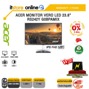 [ผ่อน 0% 3 ด.]ACER MONITOR VERO LED 23.8” RS242Y G0BPAMIX (IPS FHD 120Hz)/ประกัน 3 Years/BY ITSTORE-ONLINE