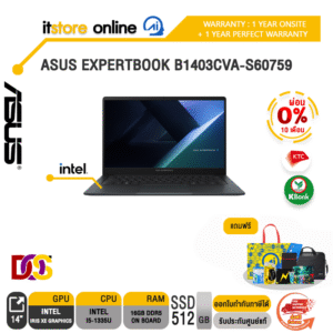 [ผ่อน 0% 10 ด.]ASUS EXPERTBOOK B1403CVA-S60759 /i5-1335U/ประกัน 1 Year Onsite + 1Y Perfect warranty/BY ITSTORE-ONLINE