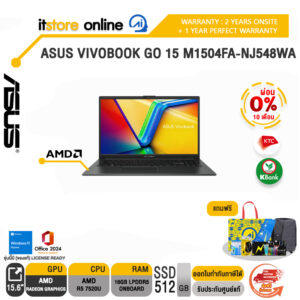[ผ่อน 0% 10 ด.]ASUS VIVOBOOK GO 15 M1504FA-NJ548WA /R5 7520U/ประกัน 2 Years Onsite + 1Y Perfect warranty/BY ITSTORE-ONLINE