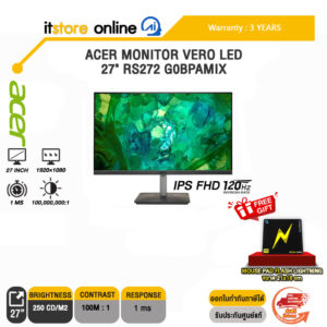 ACER MONITOR VERO LED 27" RS272 G0BPAMIX(IPS FHD/120Hz)/ประกัน 3 Years/BY ITSTORE-ONLINE