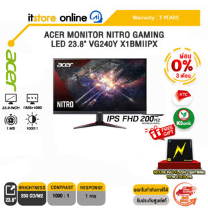 [ผ่อน 0% 3 เดือน]ACER MONITOR NITRO GAMING LED 23.8″ VG240Y X1BMIIPX(IPS FHD/200Hz)/ประกัน 3 Years/BY ITSTORE-ONLINE