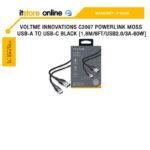 VOLTME INNOVATIONS C2007 POWERLINK MOSS USB-A TO USB-C BLACK [1.8M/6FT/USB2.0/3A-60W]/2 Years/BY ITSTORE-ONLINE