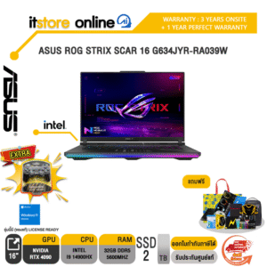 ASUS ROG STRIX SCAR 16 G634JYR-RA039W/i9-14900HX/ประกัน 3 Years Onsite + 1 Year Perfect Warranty/BY ITSTORE-ONLINE