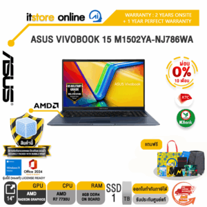 [ผ่อน 0% 10 ด.]ASUS VIVOBOOK 15 M1502YA-NJ786WA /R7 7730U/ประกัน 2 Years Onsite + 1 Year Perfect Warranty/BY ITSTORE-ONLINE