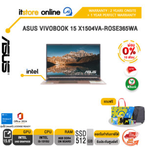 [ผ่อน 0% 10 ด.]ASUS VIVOBOOK 15 X1504VA-ROSE365WA /i3-1315U/ประกัน  2 Years Onsite service+ 1Y Perfect warranty/BY ITSTORE-ONLINE