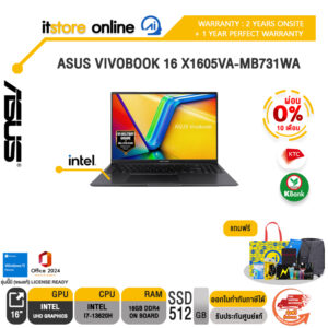 [ผ่อน 0% 10 ด.]ASUS VIVOBOOK 16 X1605VA-MB731WA /i7-13620H/ประกัน 2 Years Onsite + 1 Year Perfect warranty/BY ITSTORE-ONLINE