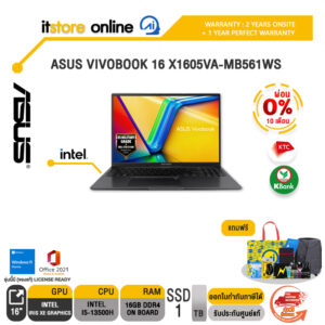 [ผ่อน 0% 10 ด.]ASUS VIVOBOOK 16 X1605VA-MB561WS /i5-13500H/ประกัน 2 Years Onsite + 1 Year Perfect warranty/BY ITSTORE-ONLINE