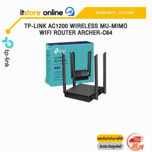 TP-LINK AC1200 WIRELESS MU-MIMO WIFI ROUTER ARCHER-C64/ประกัน Lifetime