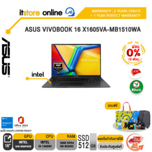 [ผ่อน 0% 10 ด.]ASUS VIVOBOOK 16 X1605VA-MB1510WA /i5-13420H/ประกัน 2 Years Onsite + 1 Year Perfect warranty/BY ITSTORE-ONLINE