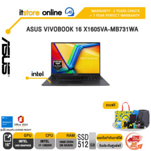 ASUS VIVOBOOK 16 X1605VA-MB731WA /i7-13620H/ประกัน 2 Years Onsite + 1 Year Perfect warranty/BY ITSTORE-ONLINE