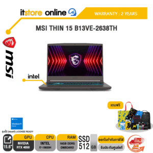 MSI THIN 15 B13VE-2638TH /i7-13620H/ประกัน 2 Years/BY ITSTORE-ONLINE