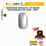 MICROPACK WIRELESS + BT MOUSE RECHARGEABLE ML-203W - GREY /ประกัน 1 Year/BY ITSTORE-ONLINE