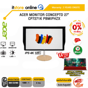 [ผ่อน 0% 10 ด.]ACER MONITOR CONCEPTD 27" CP7271KPBMIPHZX (IPS 4K 120Hz) /ประกัน 3 Years/BY ITSTORE-ONLINE