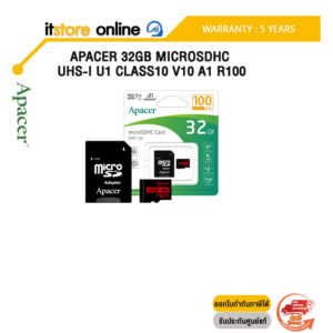 APACER 32GB MICROSDHC UHS-I U1 CLASS10 V10 A1 R100/ประกัน 5 Years/BY ITSTORE-ONLINE