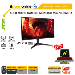 ACER NITRO GAMING MONITOR VG270GBMIPX (IPS FHD 120Hz)/ประกัน 3 Years Onsite/BY ITSTORE-ONLINE