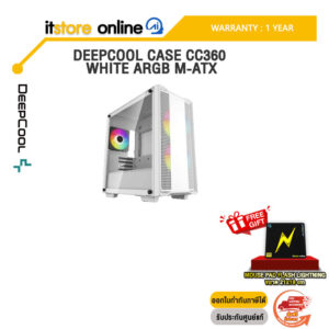 DEEPCOOL CASE CC360 WHITE ARGB M-ATX/ประกัน 1 Year