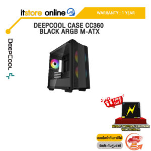 DEEPCOOL CASE CC360 BLACK ARGB M-ATX/ประกัน 1 Year