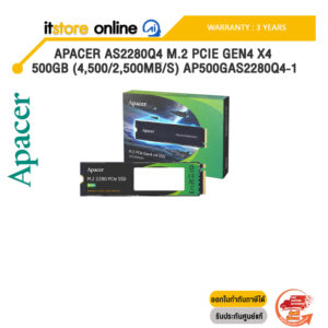 Apacer AS2280Q4 M.2 PCIe Gen4 x4 500GB (4,500/2,500MB/s) AP500GAS2280Q4-1/ประกัน 3 YEARS/BY ITSTORE ONLINE