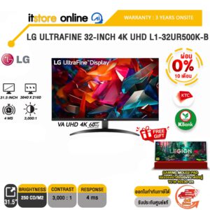 [ผ่อน 0% 10 ด.]LG ULTRAFINE 32-INCH 4K UHD L1-32UR500K-B (VA 4K 60Hz)/ประกัน 3 Years/BY ITSTORE-ONLINE