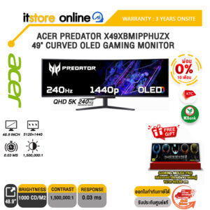 [ผ่อน 0% 10 ด.]ACER PREDATOR X49XBMIPPHUZX 49" CURVED OLED GAMING MONITOR (QHD 5K 240Hz) /ประกัน 3 Years Onsite/BY ITSTORE-ONLINE