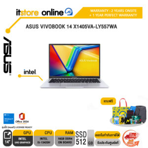 ASUS VIVOBOOK 14 X1405VA-LY557WA /i5-13420H/ประกัน 2 Years Onsite+1 Year Perfect warranty/BY ITSTORE-ONLINE