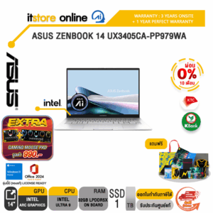 [ผ่อน 0% 10 ด.]ASUS Zenbook 14 UX3405CA-PP979WA /Ultra 9 285H/ประกัน 3 Years Onsite + 1 Year Perfect warranty/BY ITSTORE-ONLINE