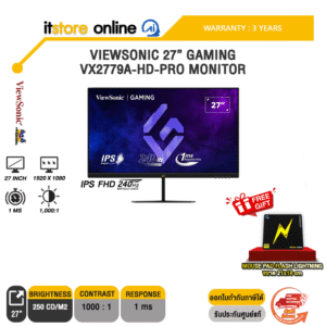 VIEWSONIC 27” GAMING  VX2779A-HD-PRO MONITOR(IPS FHD/240Hz)/ประกัน 3 YEARS/BY ITSTORE ONLINE
