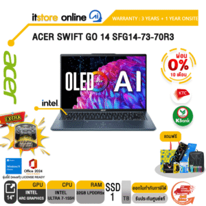 [ผ่อน 0% 10 ด.]ACER SWIFT GO 14 SFG14-73-70R3 /Ultra 7 155H/ประกัน 3 Years + 1 Year Onsite/BY ITSTORE ONLINE