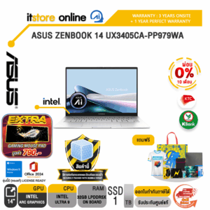 [ผ่อน 0% 10 ด.]ASUS Zenbook 14 UX3405CA-PP979WA /Ultra 9 285H/ประกัน 3 Years Onsite + 1 Year Perfect warranty/BY ITSTORE-ONLINE