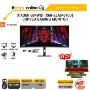 XIAOMI G34WQI (XMI-ELA5454EU) CURVED GAMING MONITOR(VA 2K/180Hz)/ประกัน 3 Years/BY ITSTORE ONLINE