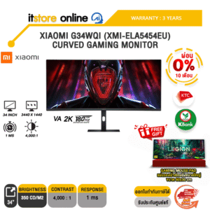 [ผ่อน 0% 10 ด.]XIAOMI G34WQI (XMI-ELA5454EU) CURVED GAMING MONITOR(VA 2K/180Hz)/ประกัน 3 Years/BY ITSTORE ONLINE