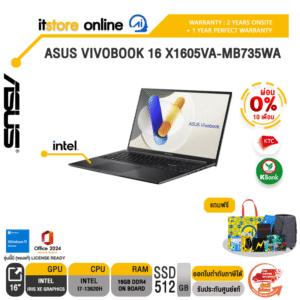 [ผ่อน 0% 10 ด.]ASUS VIVOBOOK 16 X1605VA-MB735WA /i7-13620H /ประกัน 2 YEARS Onsite service+ 1Y Perfect warranty/BY ITSTORE ONLINE