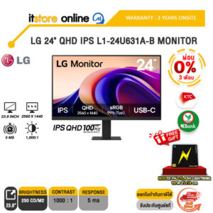 [ผ่อน 0% 3 ด.]LG 24" QHD IPS L1-24U631A-B MONITOR /IPS QHD/100Hz /ประกัน 3 Years/BY ITSTORE ONLINE