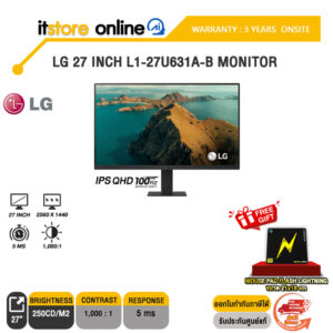 LG 27 INCH L1-27U631A-B MONITOR (IPS QHD/100Hz) /ประกัน 3 Years/BY ITSTORE ONLINE