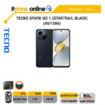 TECNO SPARK Go 1 (STARTRAIL BLACK)(4G/128G) /UNISOC T615/ประกัน 1 Year/BY ITSTORE-ONLINE
