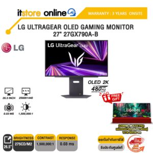 LG ULTRAGEAR OLED GAMING MONITOR 27" 27GX790A-B (OLED 2K 480Hz)/ประกัน 3 Years Onsite/BY ITSTORE-ONLINE