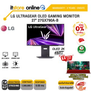 [ผ่อน 0% 10 ด.]LG ULTRAGEAR OLED GAMING MONITOR 27" 27GX790A-B (OLED 2K 480Hz)/ประกัน 3 Years Onsite/BY ITSTORE-ONLINE