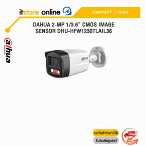 DAHUA 2-MP 1/3.6″ CMOS IMAGE SENSOR DHU-HFW1230TLAIL36 /ประกัน 3 Years/BY ITSTORE-ONLINE